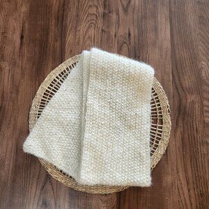 Loom Knit Handmade Off-White Soft and Cozy Scarf